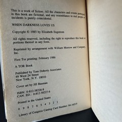 When Darkness Loves Us Elizabeth Engstrom TOR Paperbacks from Hell 1st Printing