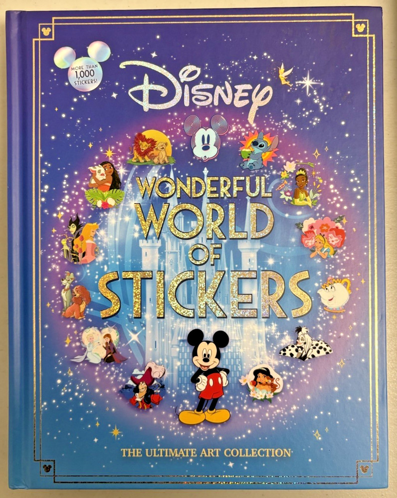 Disney Wonderful World of Stickers Hardcover -Over 1000 Stickers