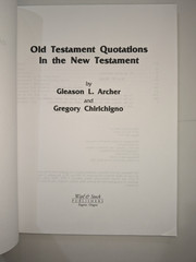Old Testament Quotations in the New Testament – Archer | 2005 | Wipf & Stock