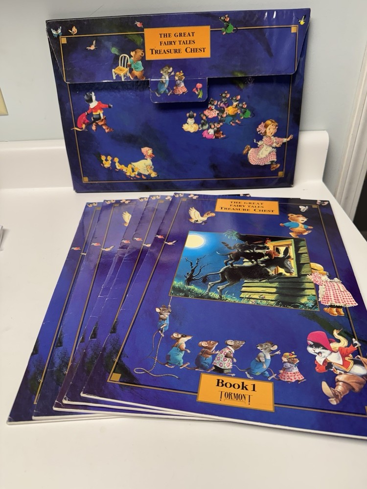 Vintage 1992 The Great Fairy Tales Treasure Chest Tormont Publications, Complete