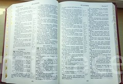 RUSSIAN Table BIBLE red leatherette hard cover, Indexes 29x22cm Gift Box Библия
