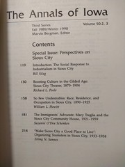 Annals of Iowa Fall 1989 Winter 1990 Special Issue Perspectives on Sioux City