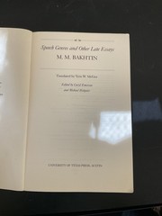 Speech Genres & Other Late Essays M.M. Bakhtin 1987 Paperback University of