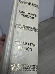 1978 Regency Holy Bible King James Version Red Letter Illustrated Leather 11.5″