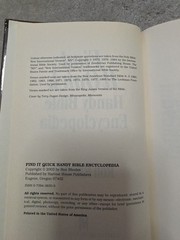 Find It Quick Handy Bible Encyclopedia by Ron Rhodes – 2003 HC Reference Book