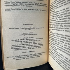 Palimpsests by Carter Scholz & Glenn Harcourt 1984 Ace SF Special 1st Printing