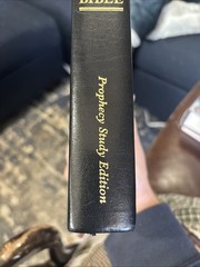Holy Bible Prophecy Study Edition NKJV Genuine Leather Black Red Letter Gold Gld