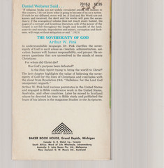 The Sovereignty Of God 1979 4th Baker Arthur W Pink ~ Ex-Library