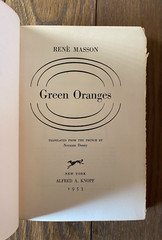 Green Oranges 1953 Rene Masson First American Edition Hardcover