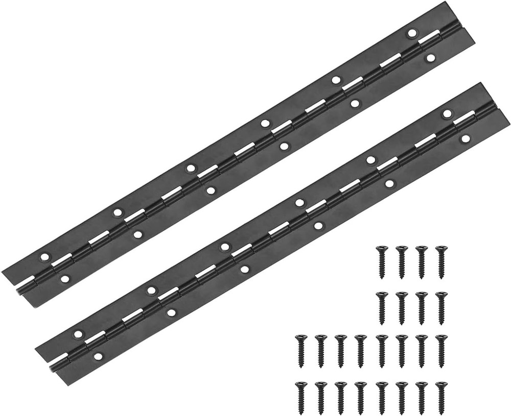 Stainless Steel Continuous Piano Hinges, 12” Heavy Duty, 2 Pcs with Screws