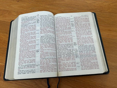 Holy Bible Kenneth Copeland Reference Ed KJV Red Letter GENUINE Leather 1991 VG