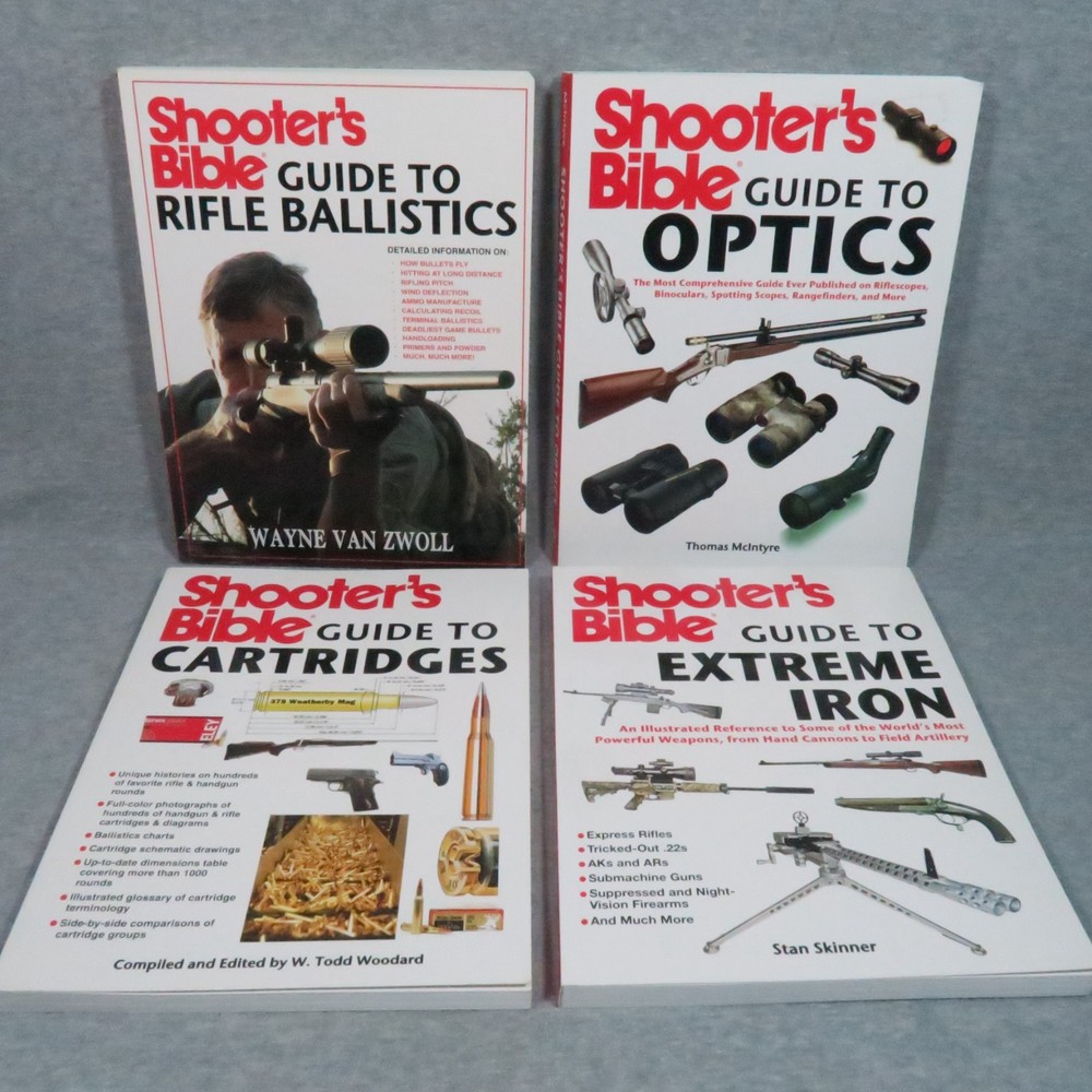 4 Shooter’s Bible Guides Rifle Ballistics, Optics, Cartridges, Extreme Iron
