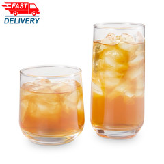Josie Mixed Size Glass Drinkware, Set of 16