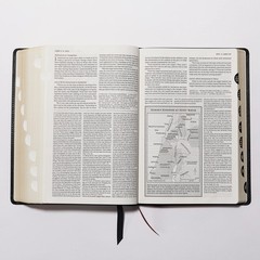NKJV Study Bible, Premium Bonded Leather, Black, Thumb Indexed, Comfort Print…