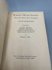 1973 Word Studies In The Greek New Testament by Kenneth Wuest Vol 3 III