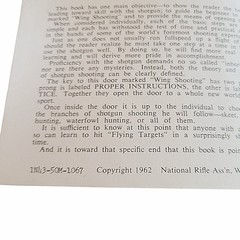 1962 Basic Shotgun Instruction National Rifle Association Booklet NRA 36 Pages
