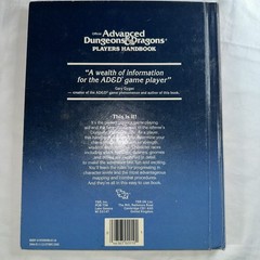Advanced Dungeons & Dragons Players Handbook Gary Gyrax 1980 TSR Hardcover