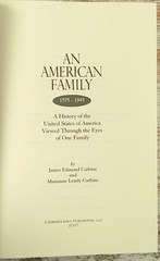 An American Family 1575-1945 by James & Marianne Carbine 2007 Perfect Condition