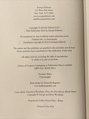 Frantumaglia – Elena Ferrante – SIGNED by Translator – 1st Prt Near Fine HC