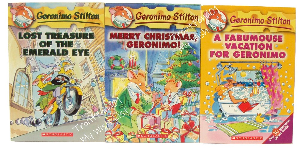 Lot 3 Childrens Books Geronimo Stilton Fabumous Vacation Christmas Lost Treasure