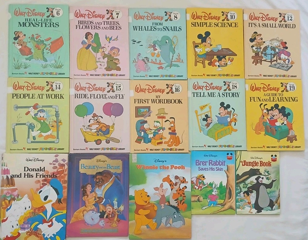 Disney Kids Book Lot 15 Fun-To-Learn Library and Storybooks Mixed Set