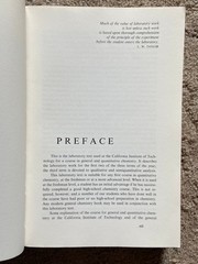 QUANTITATIVE CHEMISTRY: A Laboratory Text, Jurg Waser 1964 PB, 435 pages
