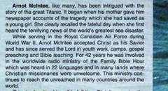 The TITANIC TRAGEDY Arnot P. McIntee 84 pages Clear and Descriptively written