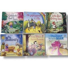 Lot Of 6 Usborne First Sticker Books, Dinosaur,Riding Hood,Wizard Of Oz
