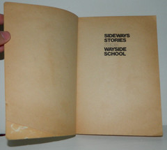 VTG Vintage 1st First Edition Sideways Stories From Wayside School Louis Sachar