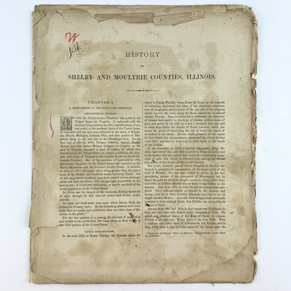 Original 1881 Brief Sketch Of The North-West Territory 12 Pages 10X12.5” Vintage