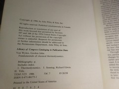 Fundementals of Classical Thermodynamics 3rd Edition Textbook 1986