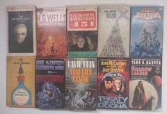 Sci-fi lot of 10 assorted books H.G. Wells Edgar Rice Ray Bradbury