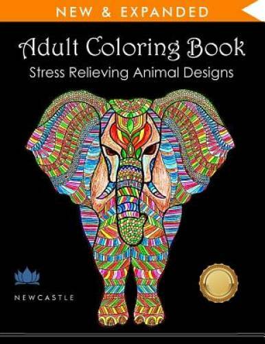 Adult Coloring Book: Stress Relieving Animal Designs – Paperback – VERY GOOD
