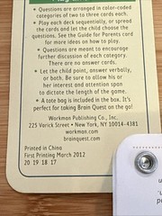 Brain Quest Ages 2-3 My First Deck 1 & 2 350 Questions To Build Skill 4th Ed.