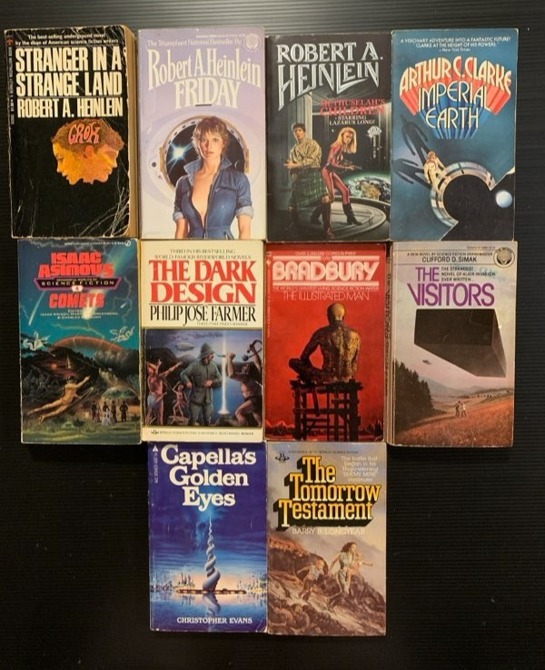 LOT OF 10 VINTAGE SCIENCE FICTION PAPERBACKS BY SOME OF THE BEST SCI-FI AUTHORS