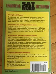 Unofficial SAT Word Dictionary:The Book the College Board Didn’t Want You to See