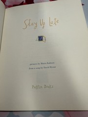 Stay up Late by David Byrne (1989, Trade Paperback)