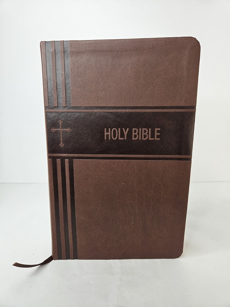 Holy Bible NIV Brown Leathersoft Cover Book Gold Gilded Page Edges