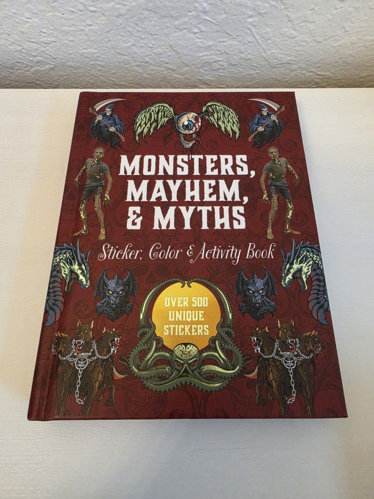 Chartwell Books Monsters, Mayhem & Myths Sticker Book Hardcover 500+ Stickers 8…
