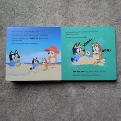 4 x BLUEY BOARD PICTURE BOOKS THE BEACH THE POOL CHARADES BOB BILBY