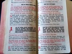 ANTIQUE CATHOLIC LATIN ENGLISH MISSAL; FINE BINDING; TLM BRIGHT GILT; CA.. 1962