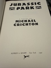 JURASSIC PARK – MICHAEL CRICHTON (HC/DJ 1990) First Edition 1st Printing