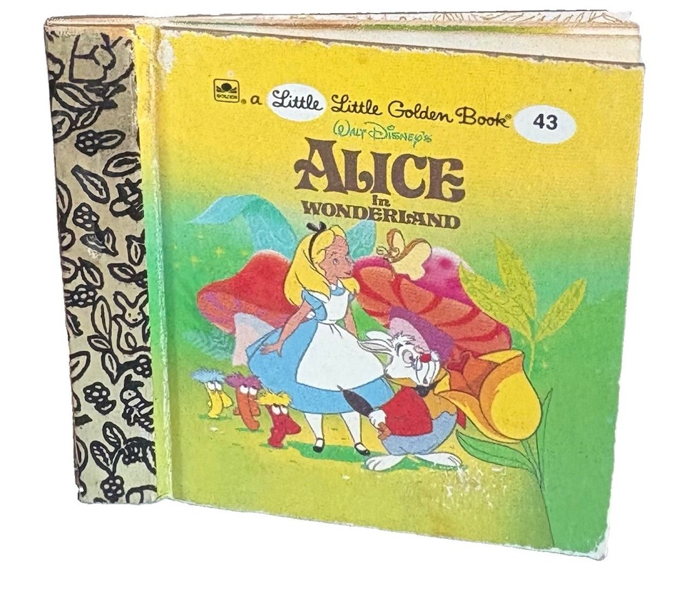 Vtg 1991 A Little Little Mini 2.75” Golden Book #43 Alice In Wonderland – Disney