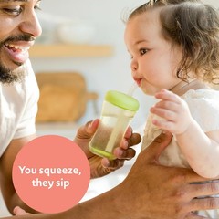 Vasos Con Pajita Para Niños Pequeños, De 7 Oz (3 Unidades), Para Apretar Y Beber