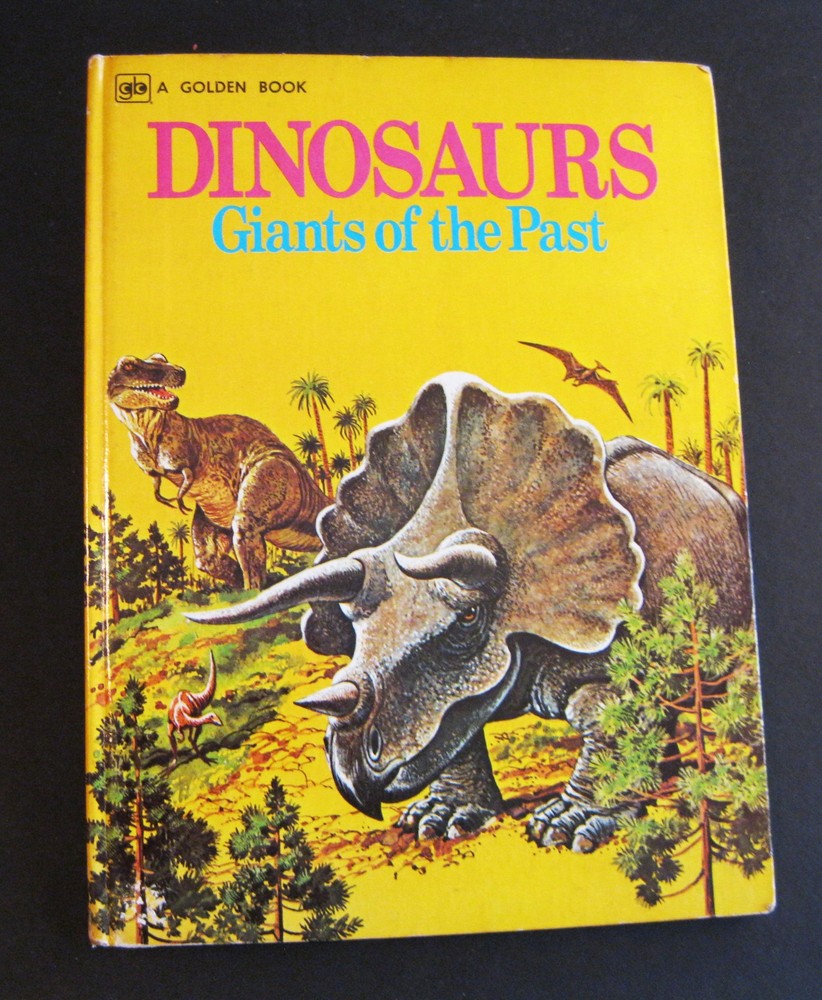 DINOSAURS Giants of the Past A BIG Golden Book 1976 Eileen Daly 9×12″ VG