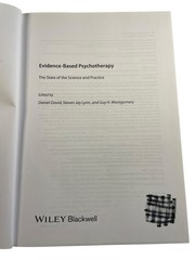 Evidence-Based Psychotherapy David Lynn Montgomery 2018 First Edition Wiley