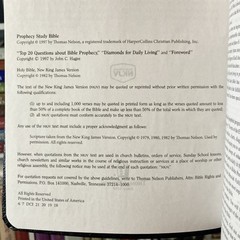 NKJV Prophecy Study Bible – John C. Hagee, editor (Thomas Nelson, 1997) leather