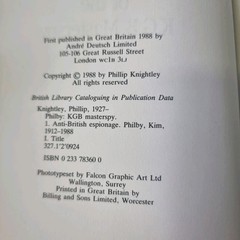 PHILBY K G B MASTERSPY BY PHILLIP KNIGHTLY