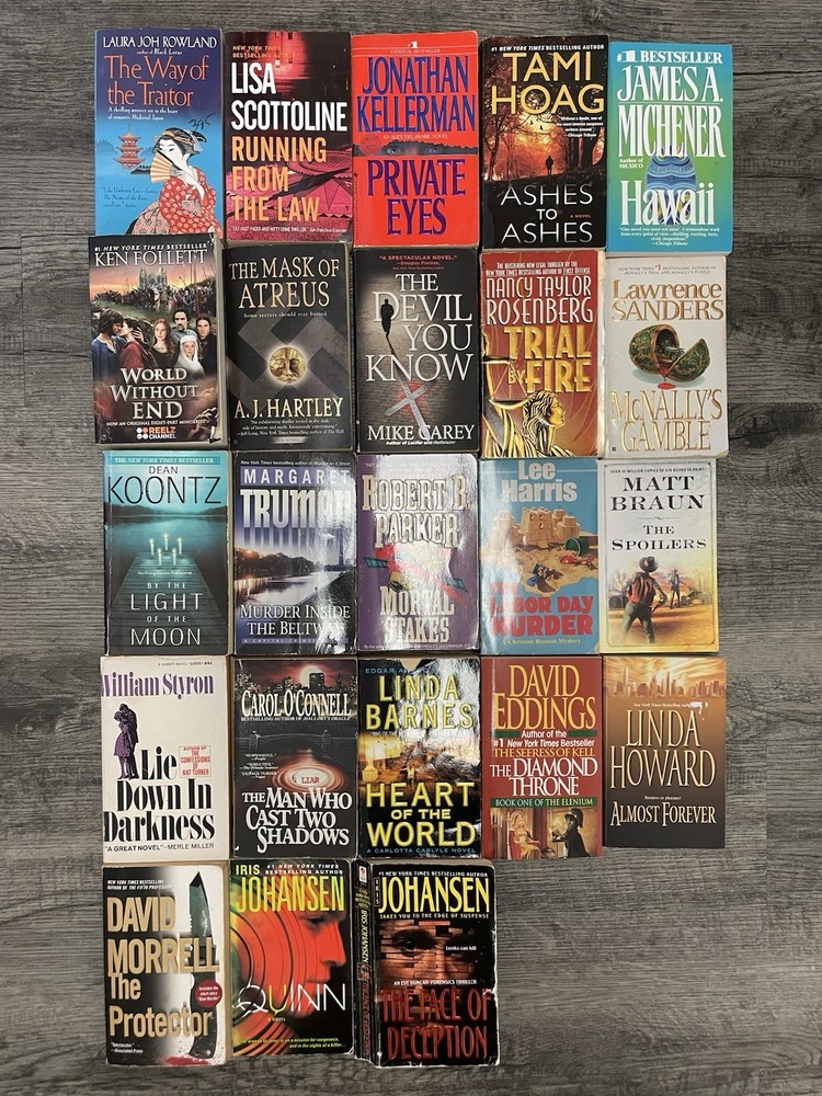 Lot of 23 Novels Thrillers Suspense Best Sellers Paperbacks Random Mixed Authors