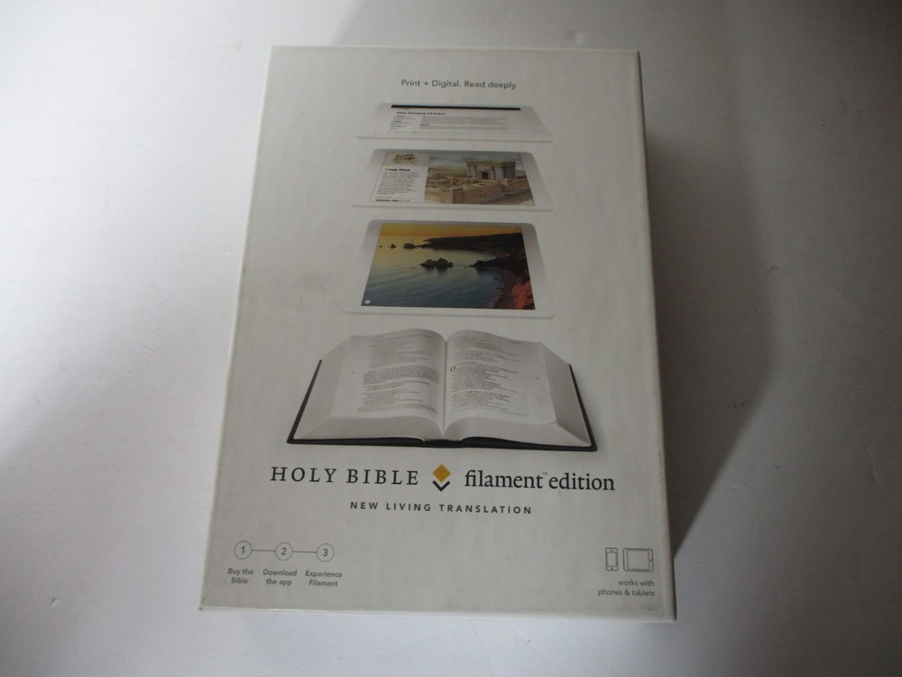 Filament Bible NLT 2-in-1 Print & Digital Bible Book GREY COVER HOLY BIBLE